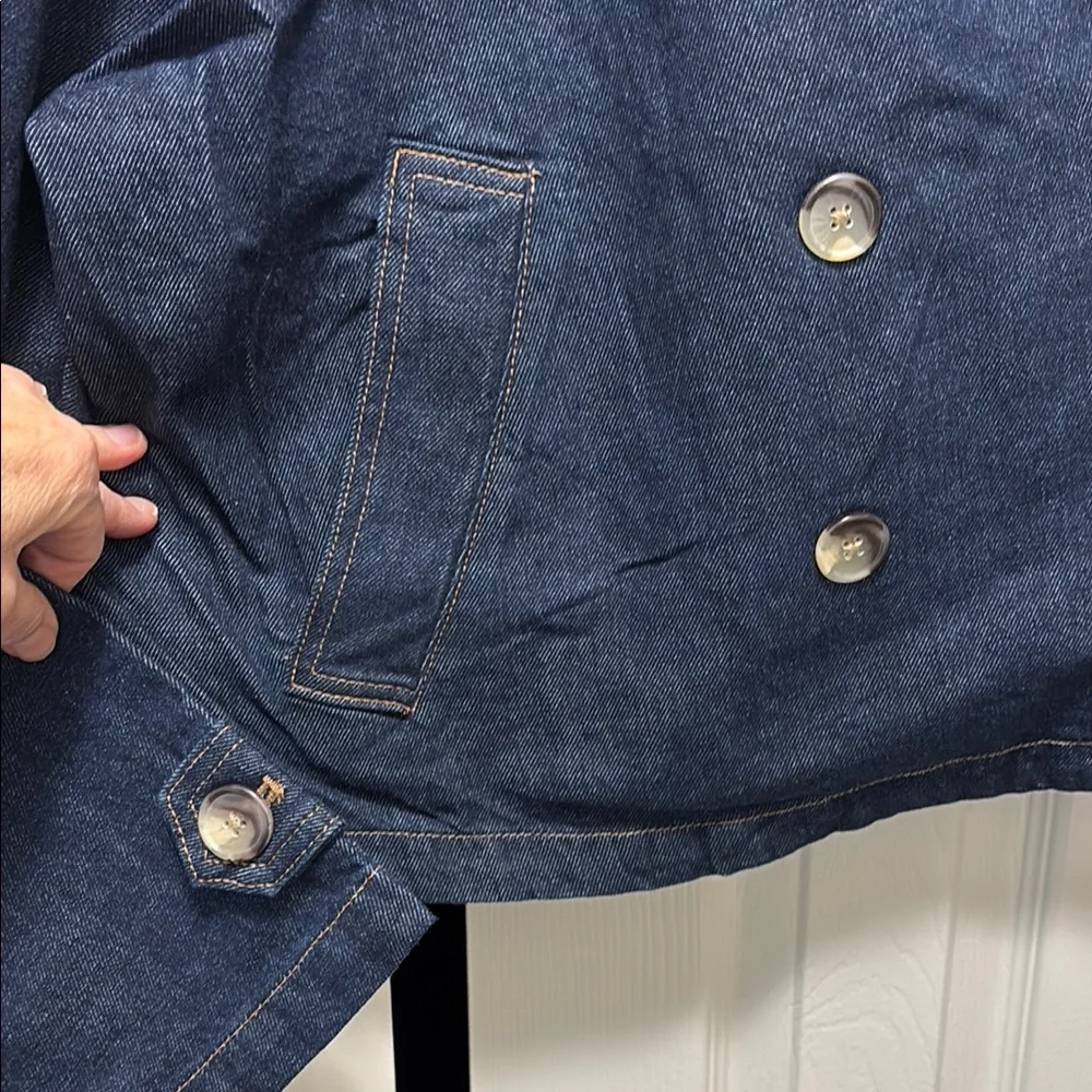 NWT H&M Double Breasted Jean Jacket - Picture 3 of 8